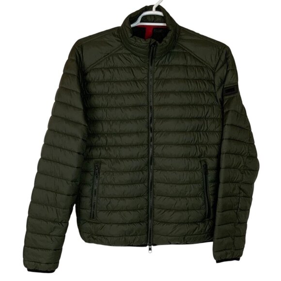 Cinque Jacket Mens Large Olive Green Lightweight Packable Puffer Down-Free - Picture 1 of 9